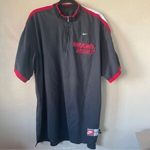 Vintage Nike Team Apparel Miami Heat 1/4 Zip Pullover Shirt Jersey Sz 2XL NBA